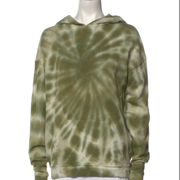 THE GREAT. Tops - The Great Tie Dye Green Hoodie